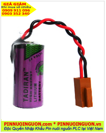 Pin Tadiran TL-4955 (Zắc cắm Nâu JAE-2P); Pin nuôi nguồn Tadiran TL-4955 lithium 3.6v 2/3AA 1450mAh chính hãng, Xuất xứ Israel